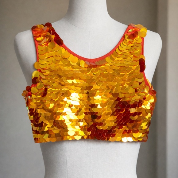 NEW ROSA BLOOM Sequins Crop Top SIZE XXS - Picture 1 of 5